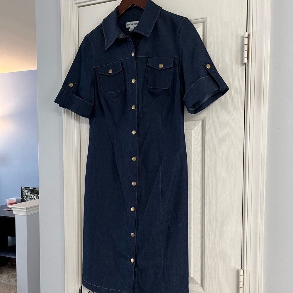 🔥NEW🔥Classy Washable Flattering Denim-Look Dress
